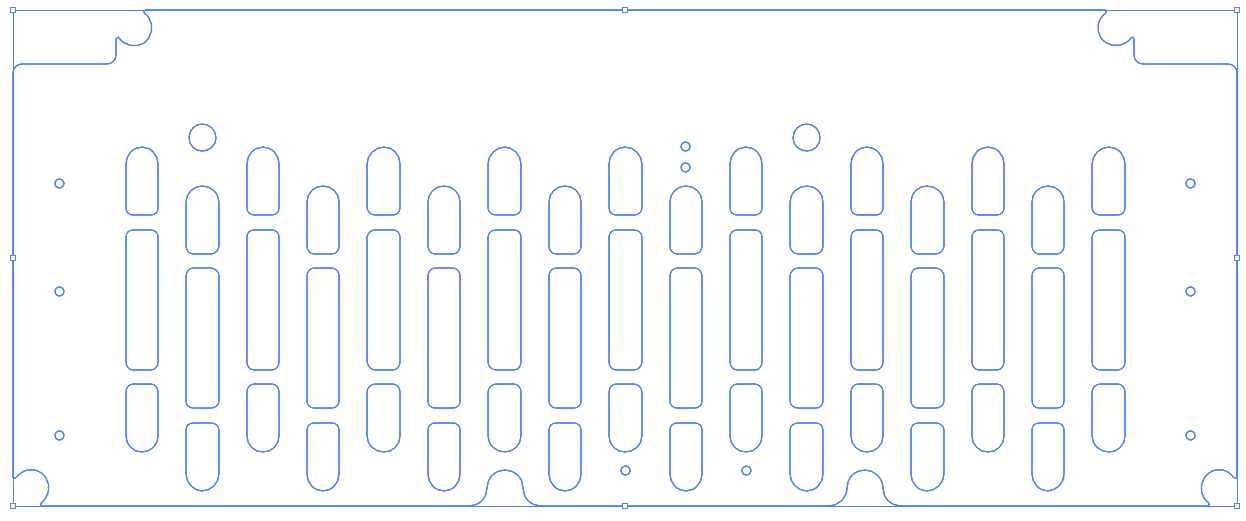 Version 2 of the PCB board outline with bridges for thermistors