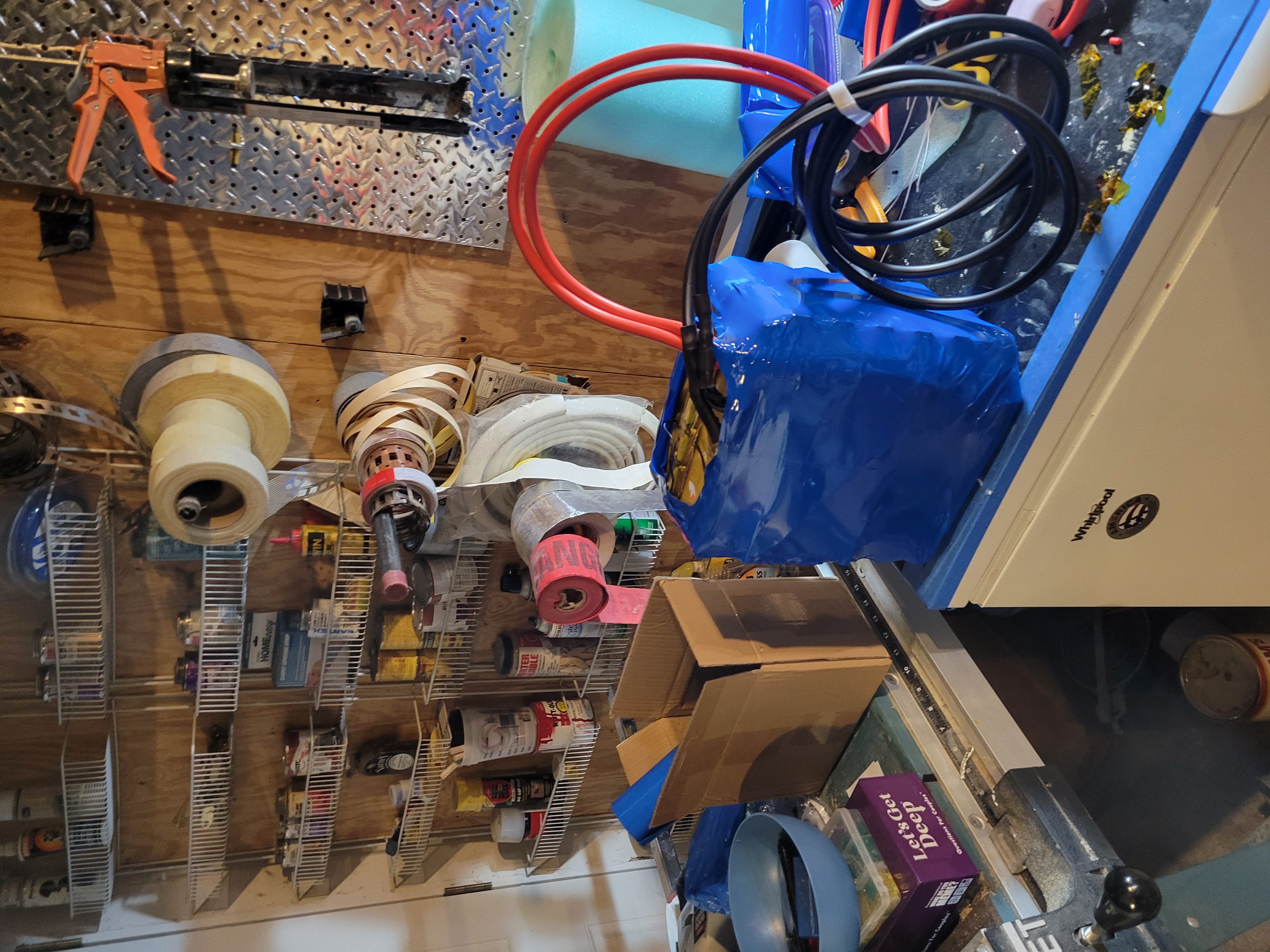 The finished battery pack in black shrink wrap