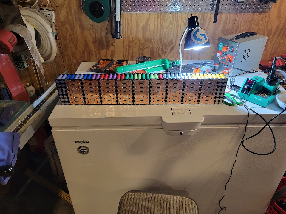 The battery pack laid out flat before being folded